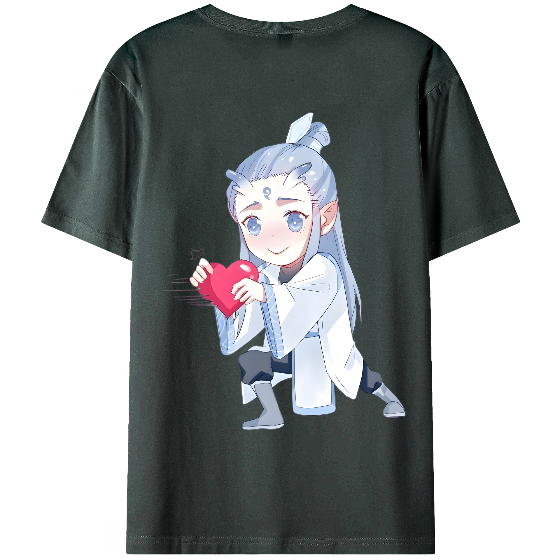 （画像用） Ne Zha 2 ナタ 魔童の大暴れ 綿100％ メンズ半袖Tシャツ（バックプリント） 通気性